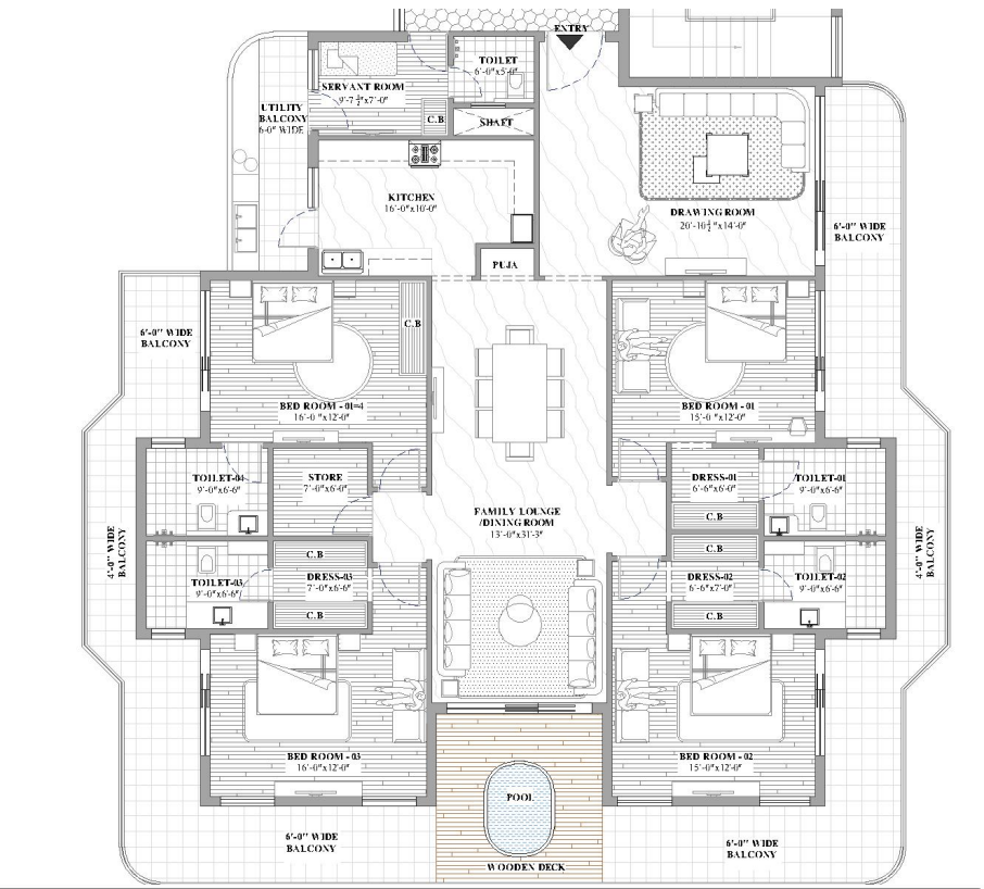 4+1 BHK FLOOR PLAN ANANTA AVANZA Zirakpur